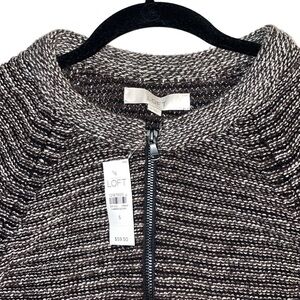 LOFT Sweater Jacket, women size Small, black with white NWT